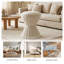 Tabouret de bar rembourré en velours beige avec silhouette de tambour africain