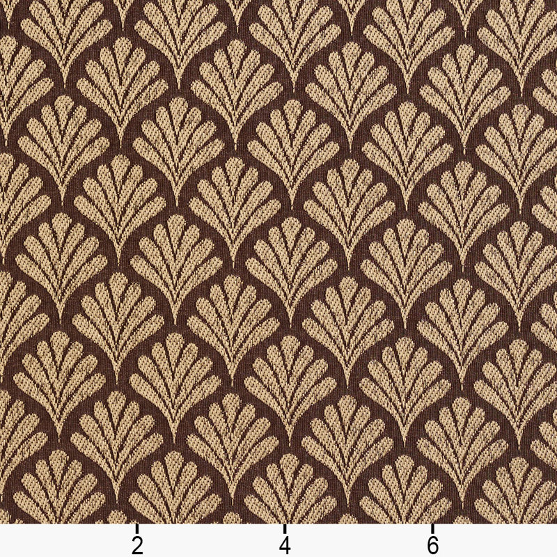 Tissu à motif de ventilateur, Brun