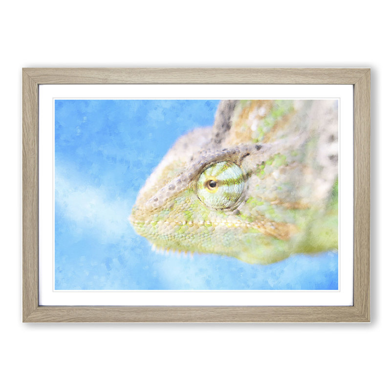 Chameleon Lizard Vol.4 - Framed Print, Oak Framed, 27cm H x 36cm W x 2cm D