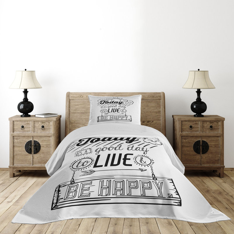 Twin White Quilted Bedspread Set with Pillow Sham
