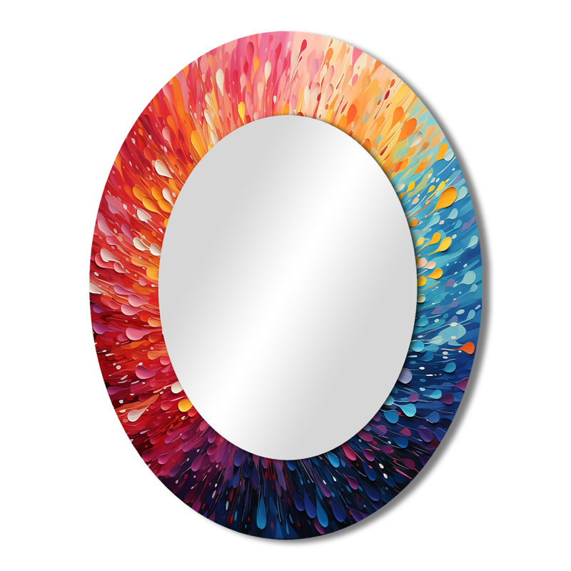Miroir mural moderne multicolore, 43 po x 33 po