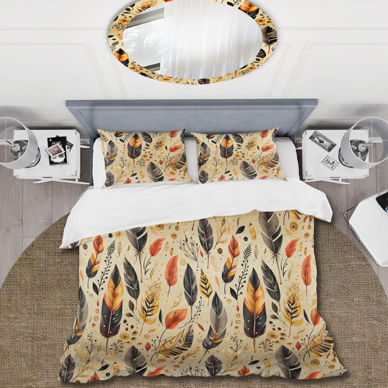 Ensemble de housse de couette Boho en polyester microfibre Artistic Nomad, Housse de couette simple + 1 taie décorative stan