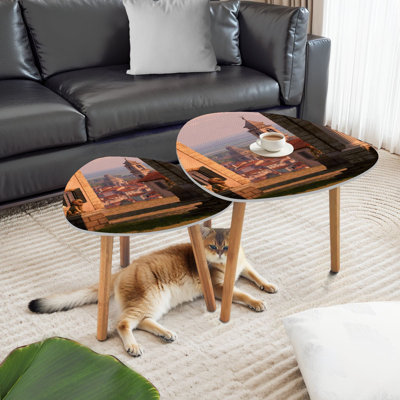 Ensemble de 2 tables basses gigognes Triangle