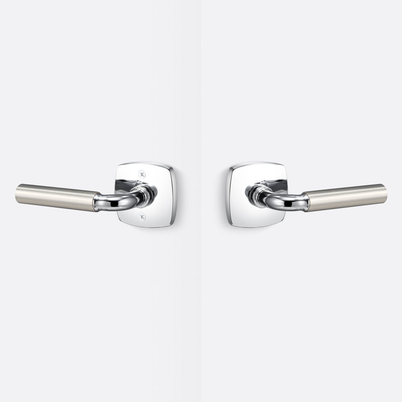 Rosette Forma Passage, poignée lisse, Chrome poli / nickel satiné