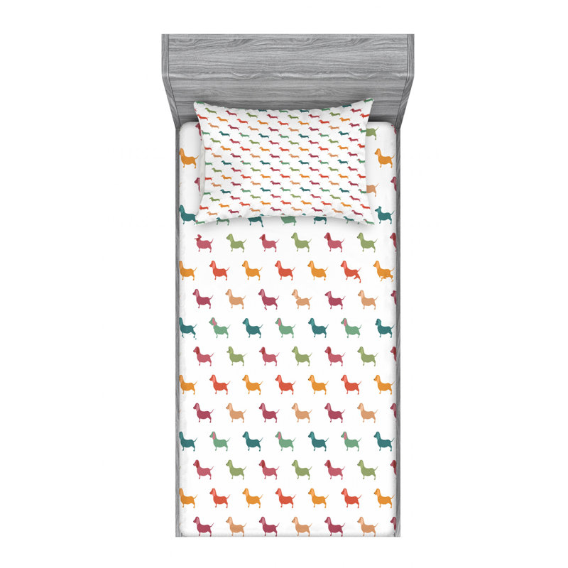Microfiber Patterned Fitted Sheet, Twin XL Fitted Sheet with 1 Pillowcase