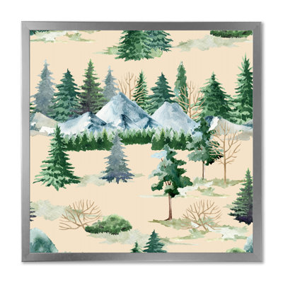 Pines in Wild Mountain Landscape - peinture sur toile