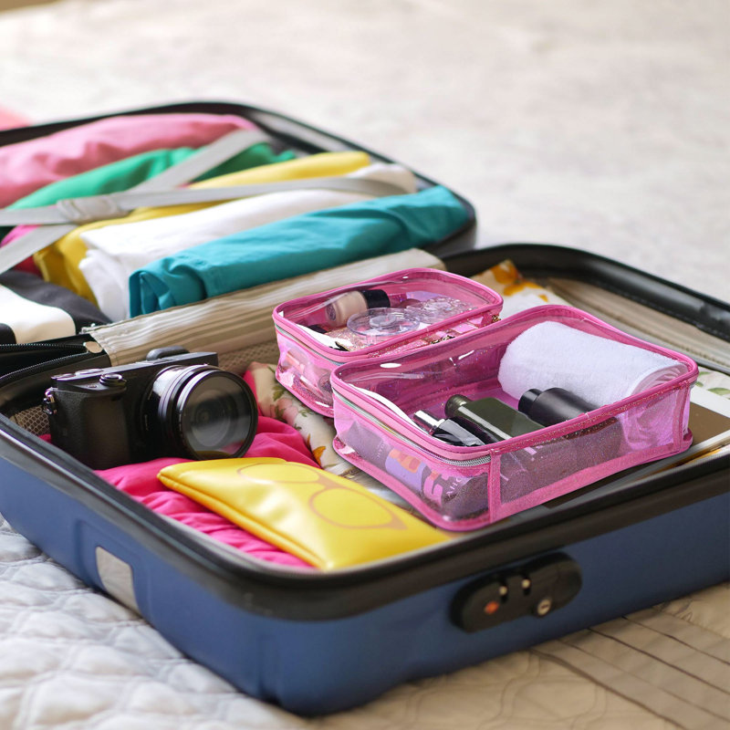 Organisateur de maquillage en plastique Mukti, Rose