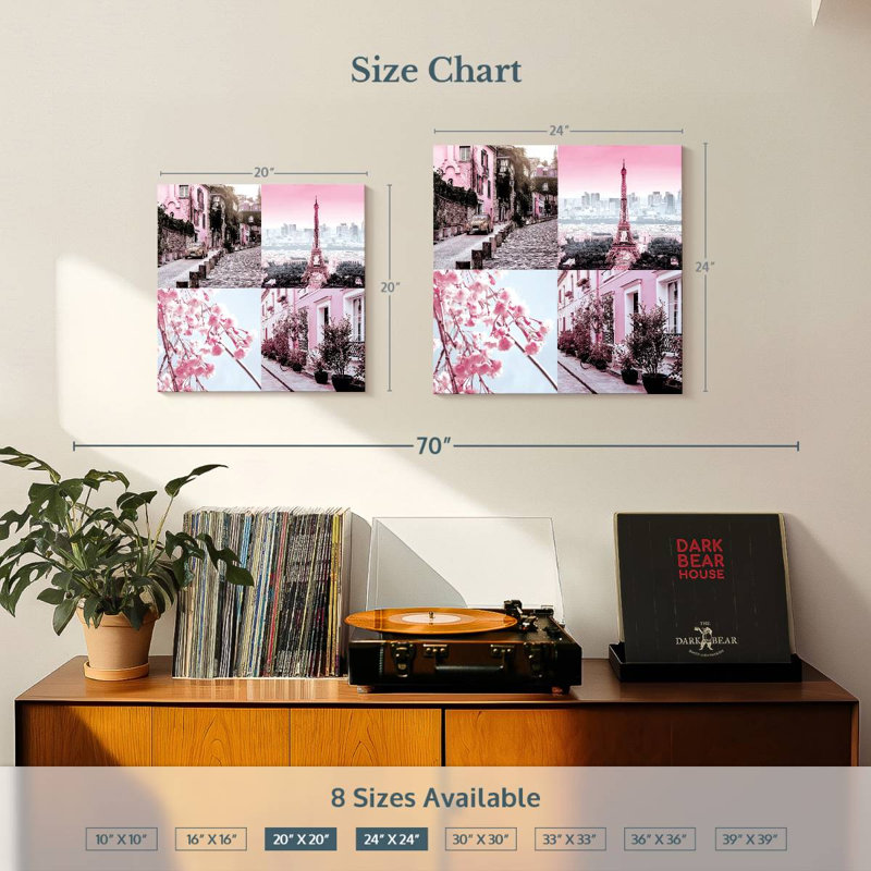 Sirci rose Paris Pop II, H 20 po x l 20 po