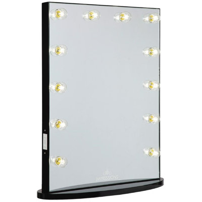 Miroir de coiffeuse Hollywood Glow Lite XL avec 12 ampoules DEL transparentes avec gradateur