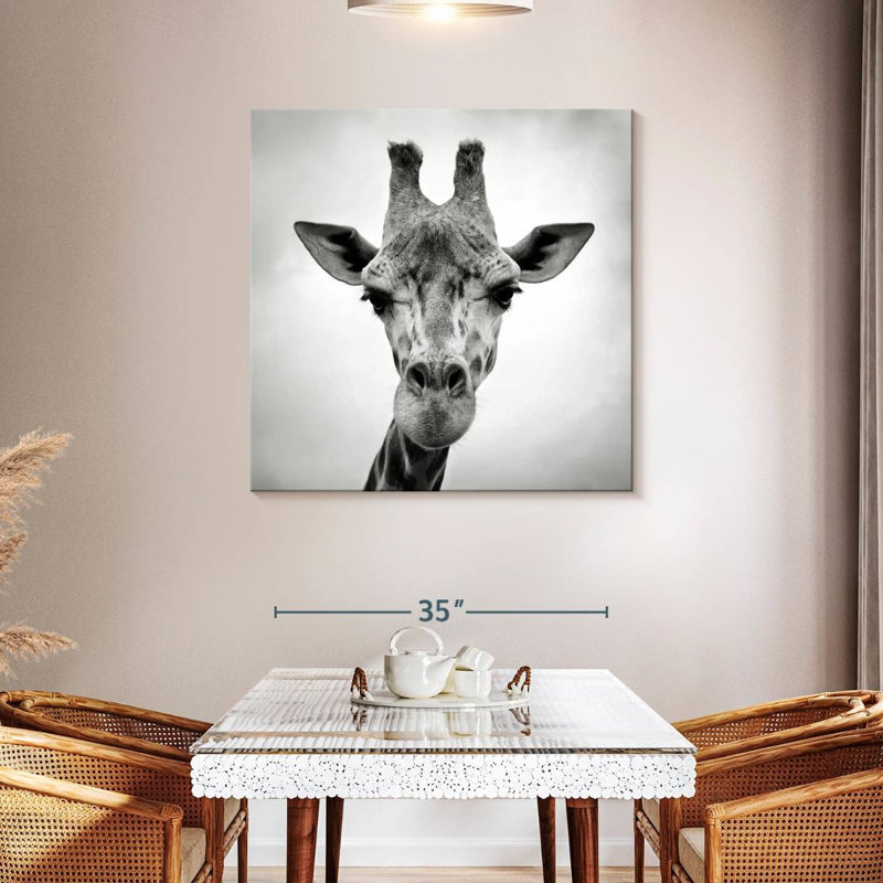 Crowle Giraffe BW, 39" H x 39" W