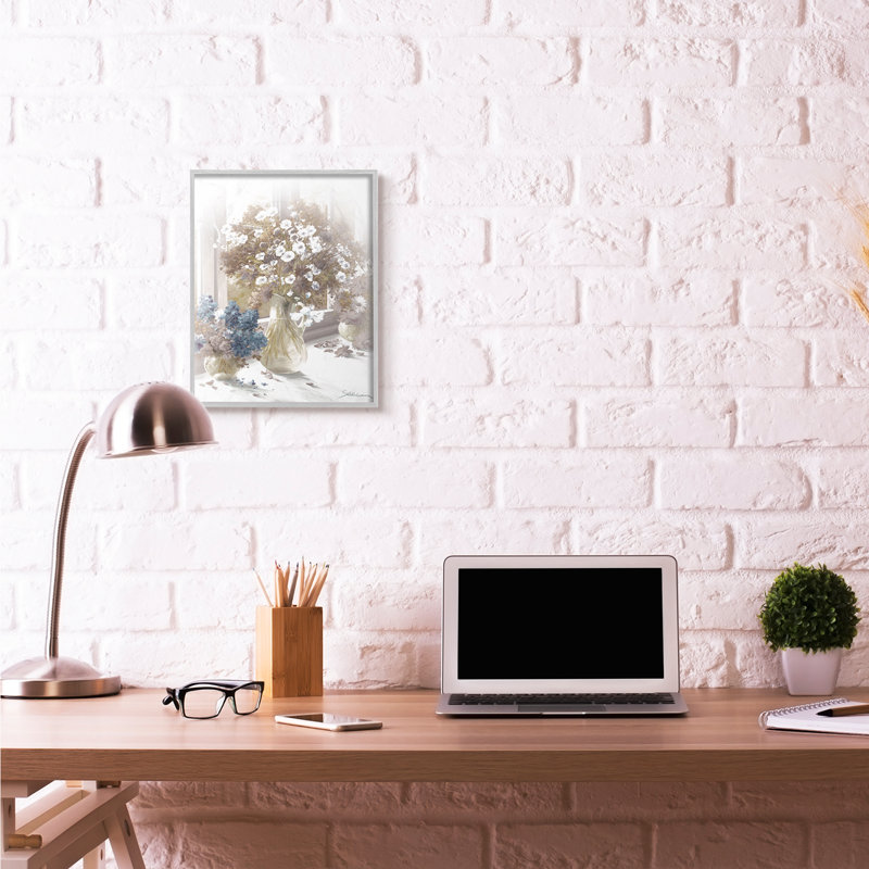 «Flower Vase Vintage Sepia» par Heinz Schollehammer, impression d'art graphique, H 20 po x l 16 po x P 1,5 po