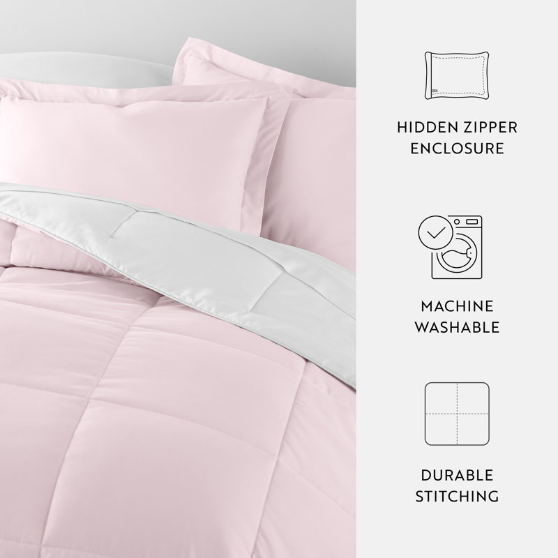 Blush Reversible Down Alternative Full/Queen Comforter Set