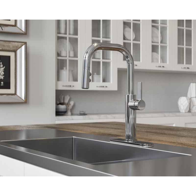 Pull Down Single Handle Kitchen Faucet, Polished Chrome