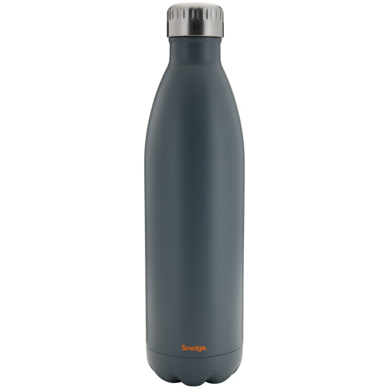 Smidge Double Wall Insulated Stainless Steel Water Bottle, 12 oz., Storm Gray