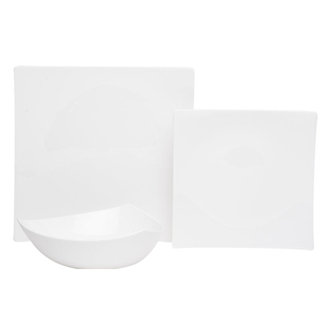 Red Vanilla Extreme 18 Piece Bone China Dinnerware Set, Service for 6 Red Vanilla