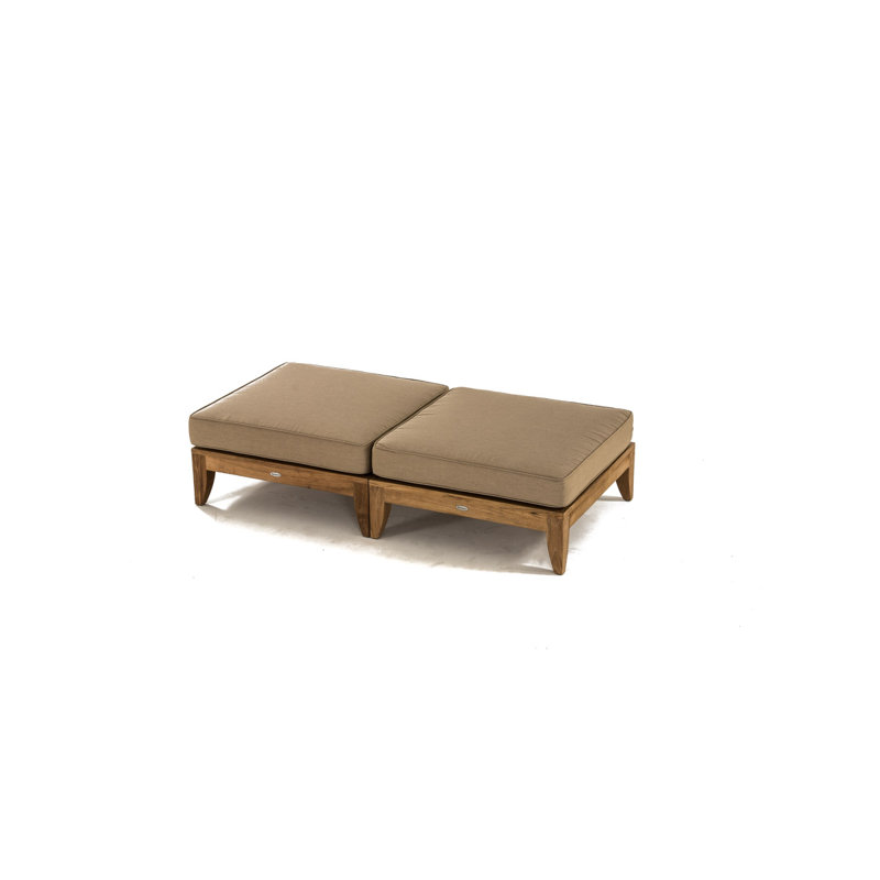 Teak Outdoor Ottoman with Sunbrella® Cushion