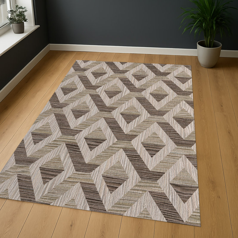 Geometric Area Rug, Rectangle 140 x 200 cm