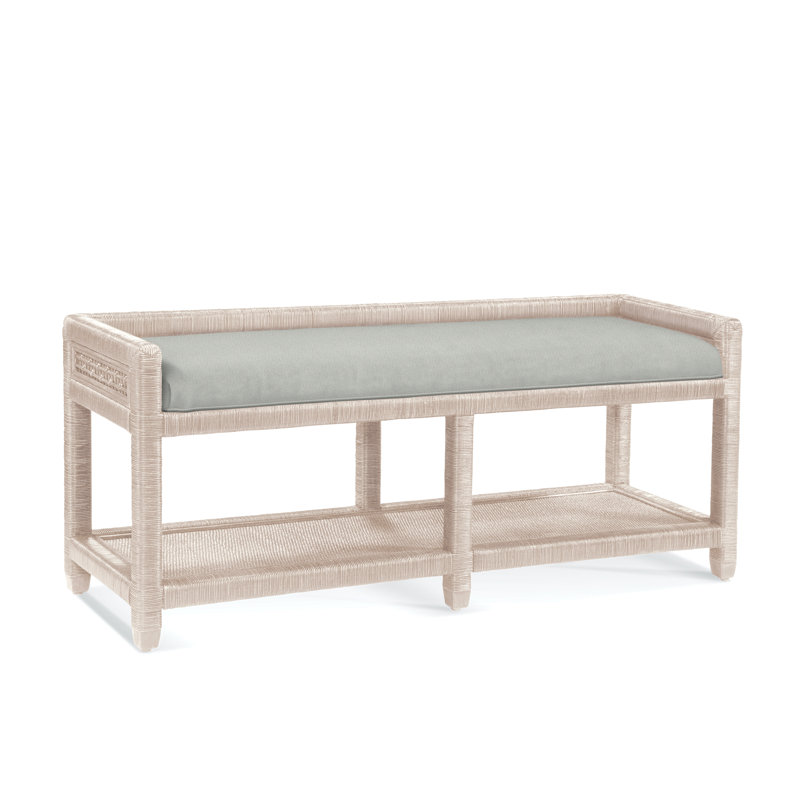 Pine Isle Upholstered Dining Bench, Red Solid; 0336-22, Bisque