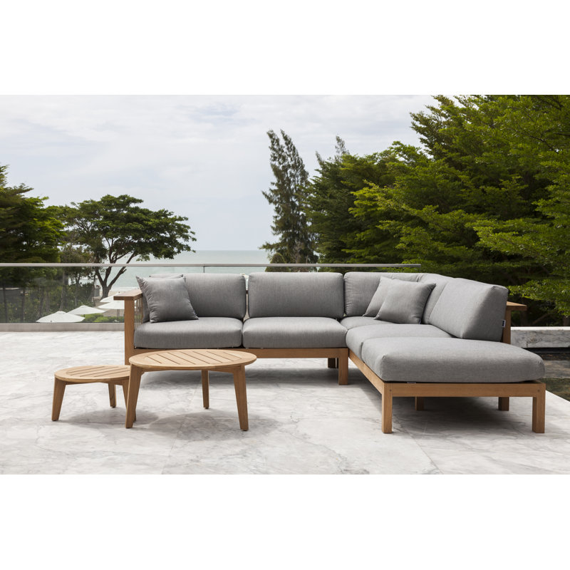 Attol Outdoor Round Teak Coffee Table, 28.75" W x 28.75" L x  14.19" H