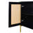 Modern Elegant 2-Door Curved Buffet Sideboard Cabinet Dining Cabinet with Adjustable Shelves | Gold Trim & Handwoven Rattan Doors | Stylish Storage for Dining Rooms & Kitchens-1708047389