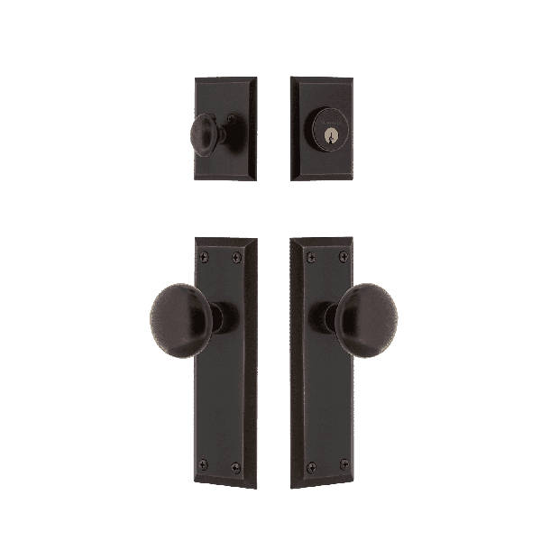 Nostalgic Warehouse New York Style Door Knob Set - Black Porcelain Knob With Backplate For Interior Doors