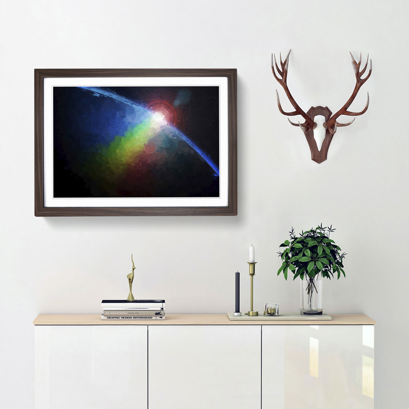 The Earths Atmosphere in Abstract - Picture Frame Painting Print, Walnut Framed, 27cm H x 36cm W x 2cm D