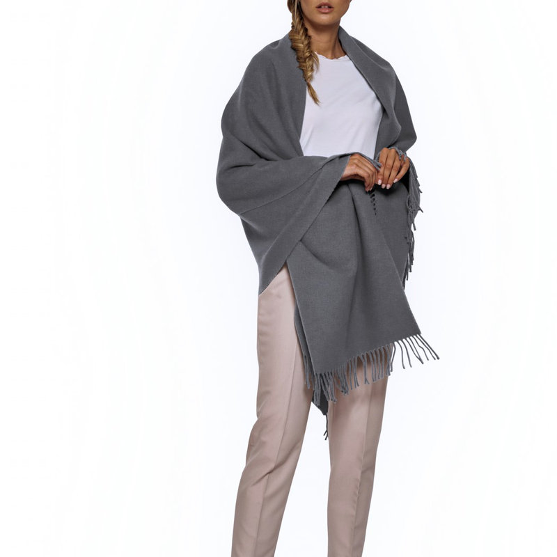 Pure Cashmere Hand Woven Throw Blanket, Anthracite