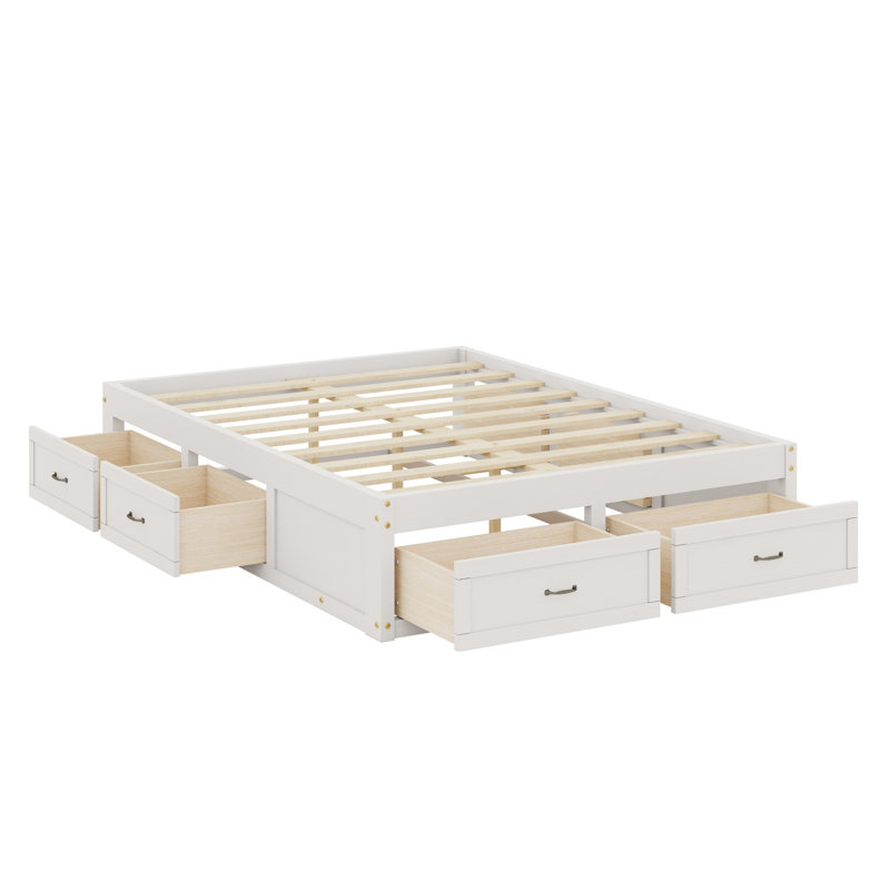 Lit plateforme avec 6 tiroirs, Double