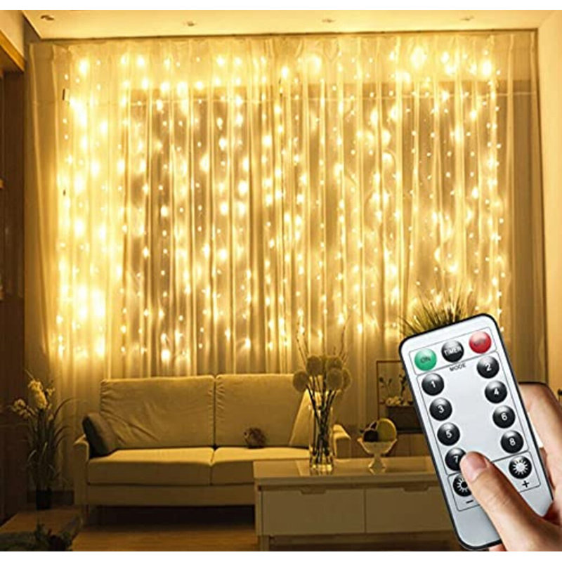 Vesper 300cm LED Battery Powered / Plug-in 300 - Bulb Curtain String Light