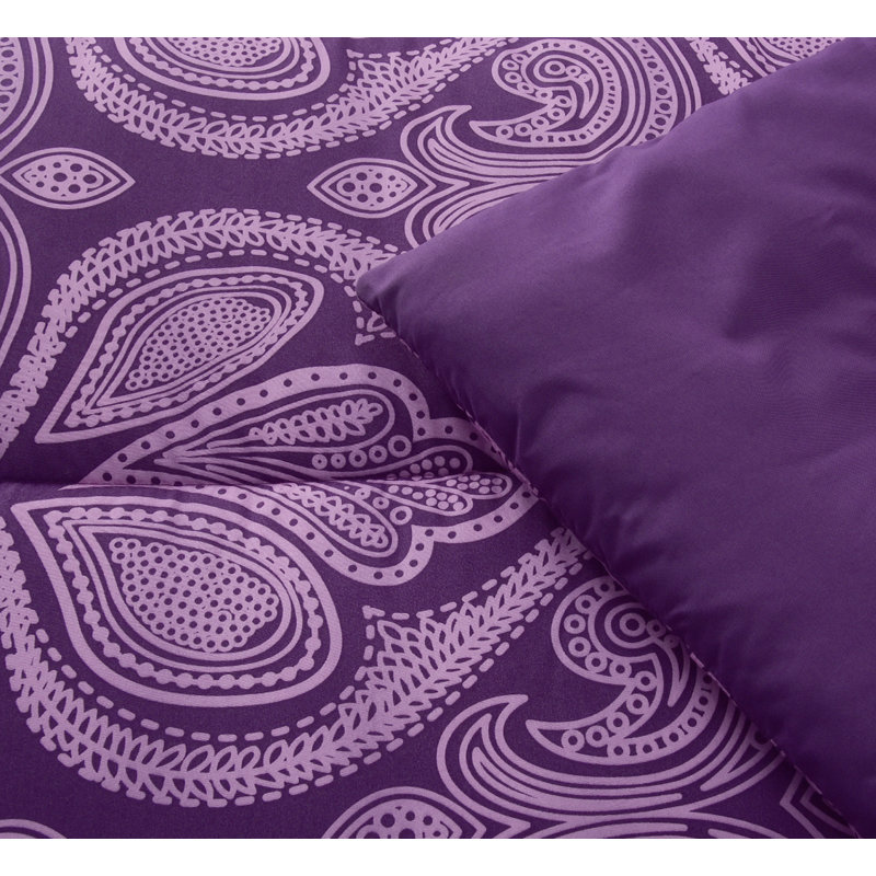 Ensemble d'édredon en duvet de polyester toutes saisons, Très grand lit, Mauve