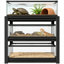 Support d'aquarium réglable en métal noir mat à 3 niveaux, étagère de présentation robuste pour aquarium de 20 à 30 gallons