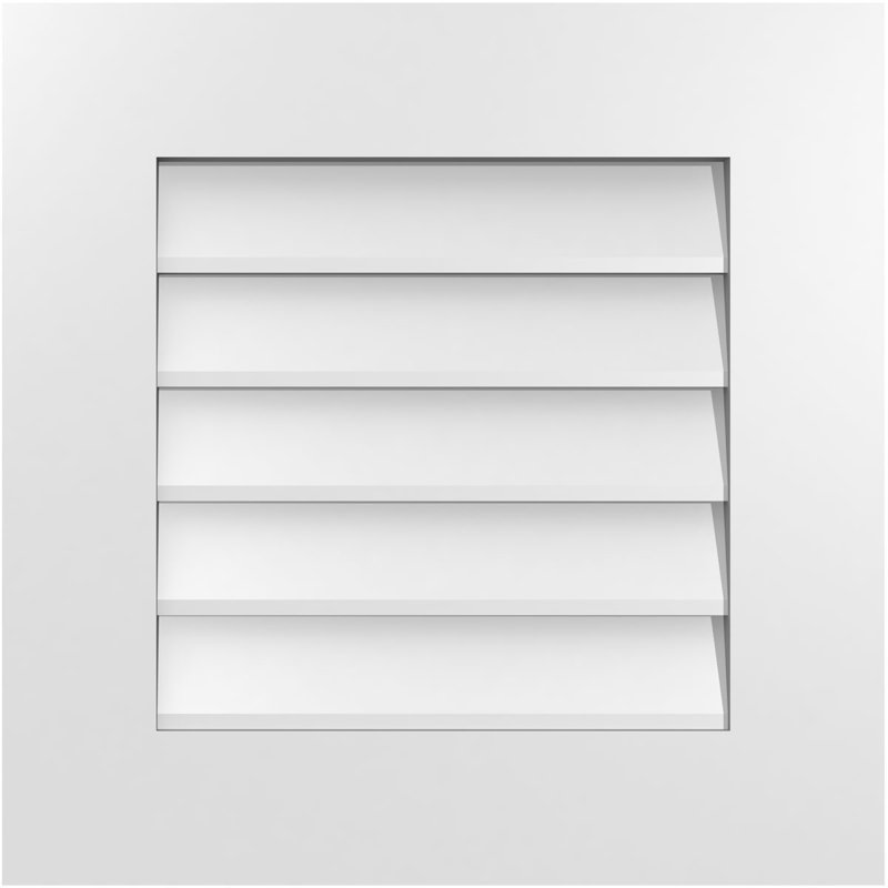 Vent à pignon rectangulaire en uréthane non-fonctionnel, H 20 po x l 20 po x P 1 po