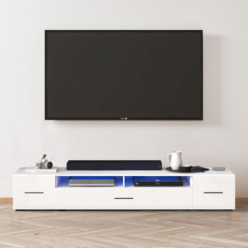 Crédence de rangement l 82,7 po Dedman, Blanc