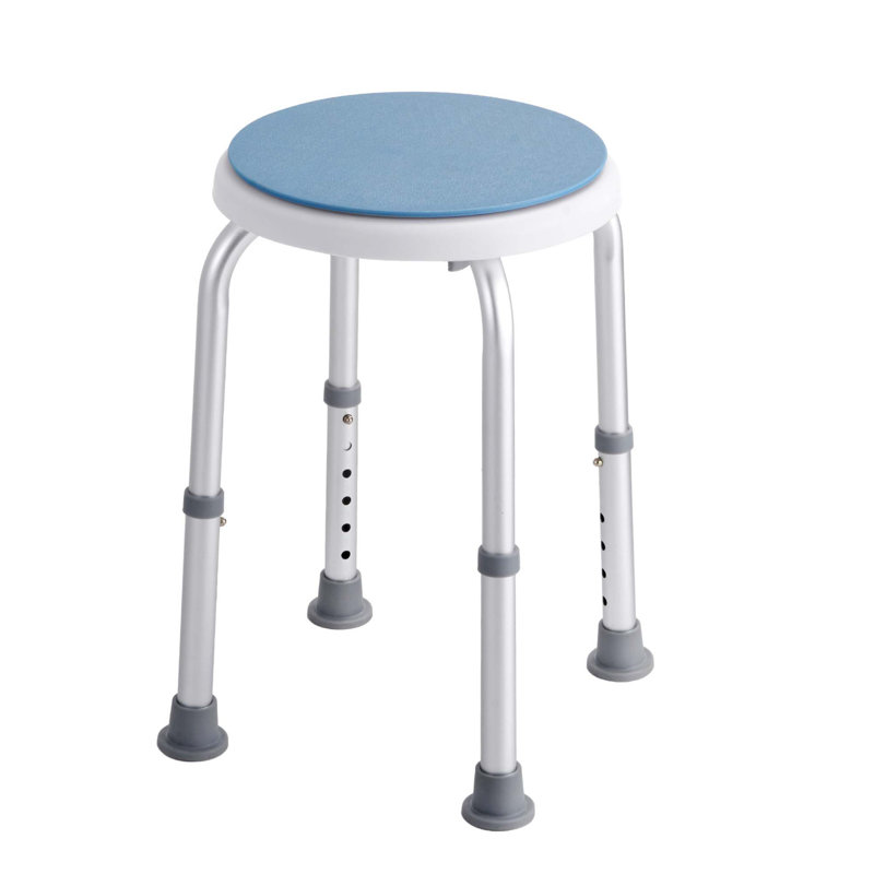 Tabouret de douche pivotant à 360 ° avec hauteur réglable et sécurité antidérapante