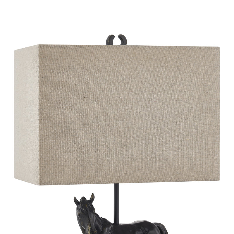 20.25"H Bronze Resin Horse Table Lamp With Shade