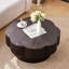 Table basse 31,50 "en forme de fleur moderne, table basse en forme de fleur de prunier avec rangement - pour salon, appartement, bureau, assemblage facile, brun foncé-536043182