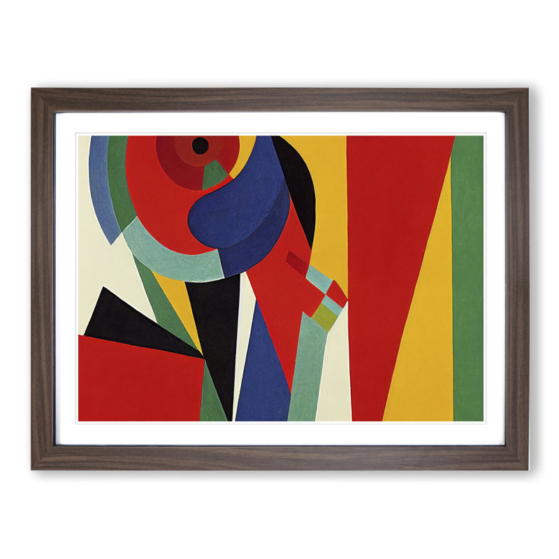 Serene Abstract - Framed Print, 34cm H x 46cm W x 2cm D, Walnut