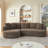 Modern Curved L-Shape Luxury Sectional Oversized Sofa: Minimalist Design, Comfy Sleeper Couch For Living Room, Apartment & Reception Spaces,No Assembly Required-1740545552