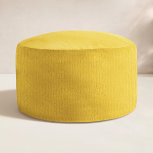 Continuous Round Upholstered Outdoor Ottoman with Sunbrella® Cushion