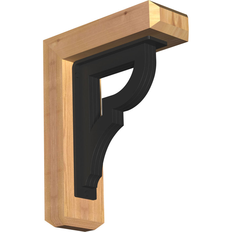 Support triple Ironcrest de 4 po Bradford, H 14 po x P 11 1/2 po, Cèdre rouge de l'Ouest l 3 1/2 po x T 2 po (lisse