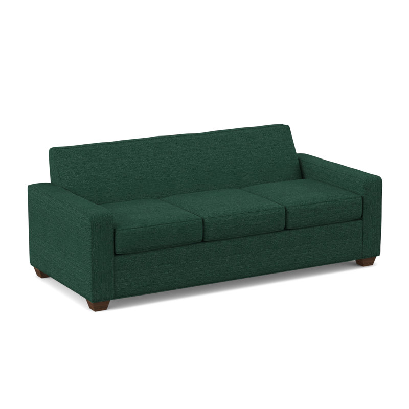 Avery 80" Square Arm Sofa with Reversible Cushions, Montana Walnut, Antic Jade