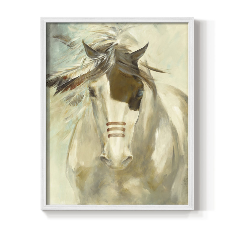 Warrior Framed Print - Solid Wood, 14" H x 11" W, White