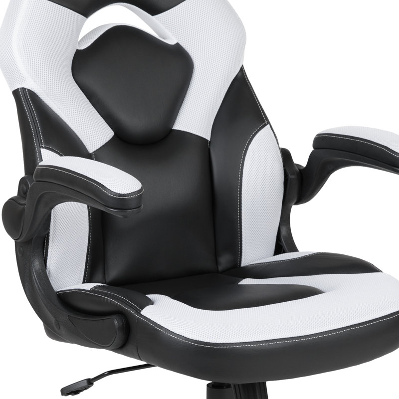 Bridesdale 2 Piece Computer Desk Office Set, Black/White