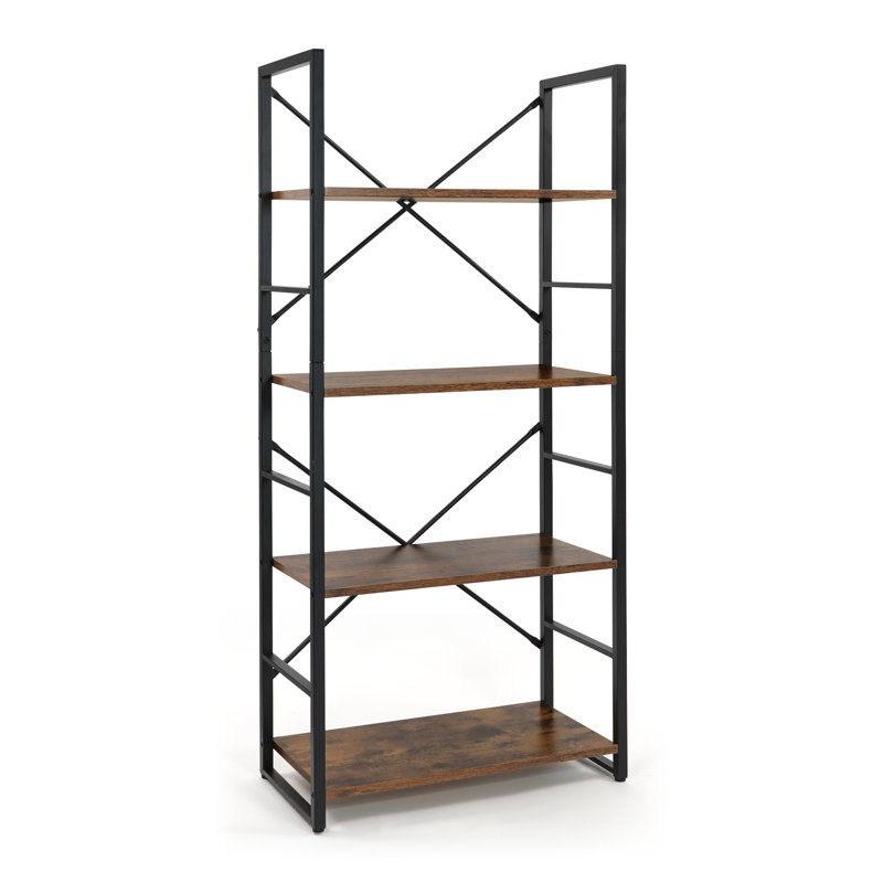 Caphaus 4 Tier Free Standing Shelf, 24 Inch Width Bookshelf, Bookcase Shelf Storage Organizer