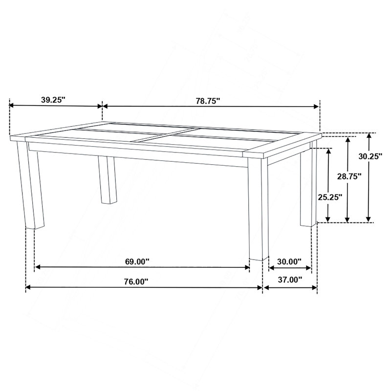 Ensemble de table de salle à manger rustique brun doré, 5 pièces: table, 4 chaises