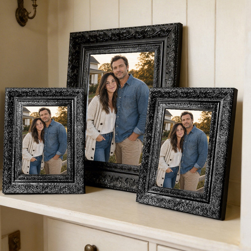 Cadre photo mural 3 pièces 5 "x 7" noir pour cadeaux pour la maison neuve