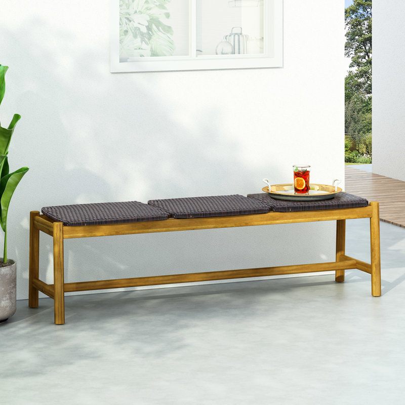 Banc rustique d'extérieur à 3 places avec abat-jour en bois de 59,73 po Profondeur x 16,14 po, largeur 17,43 po, l 24,72 po x P H, poids