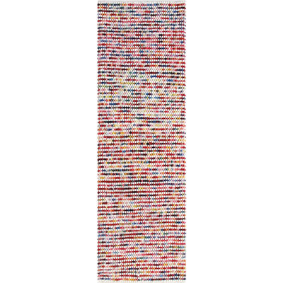 Bon Bons Abstract Handwoven Wool Red/Blue/Beige Area Rug