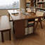 Bureau rectangulaire en bois massif noyer clair-109514466
