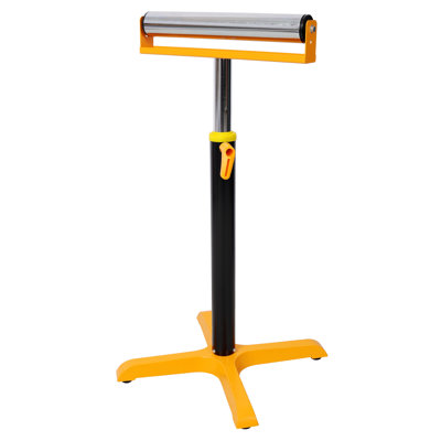Support à roulettes en acier robuste et réglable - Capacité de support de 170 lb avec support chromé pour machines à bois et à métaux, jaune et noir